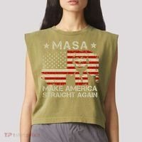 MASA Make America Straight Again Garment-Dyed Women's Muscle Tee thumb 2