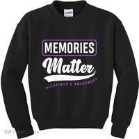 Memories Matter Alzheimer Supporter Alzheimers Awareness Kids Sweatshirt thumb 0