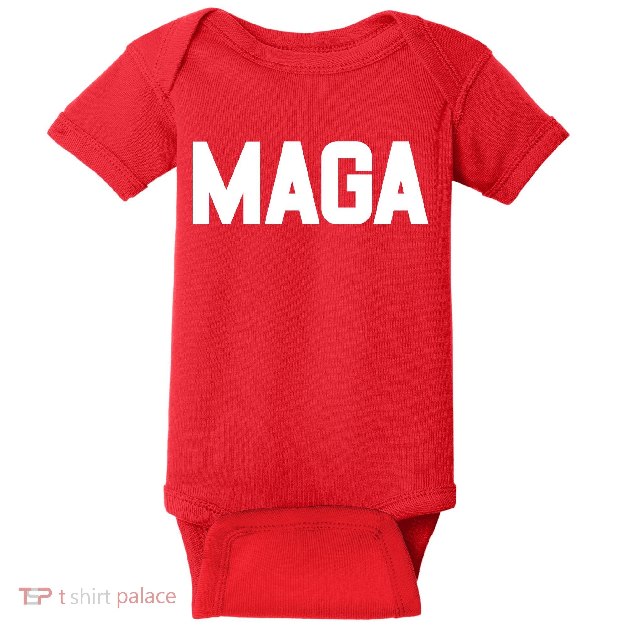 MAGA Make America Great Again Red Hats For Trump Baby Bodysuit