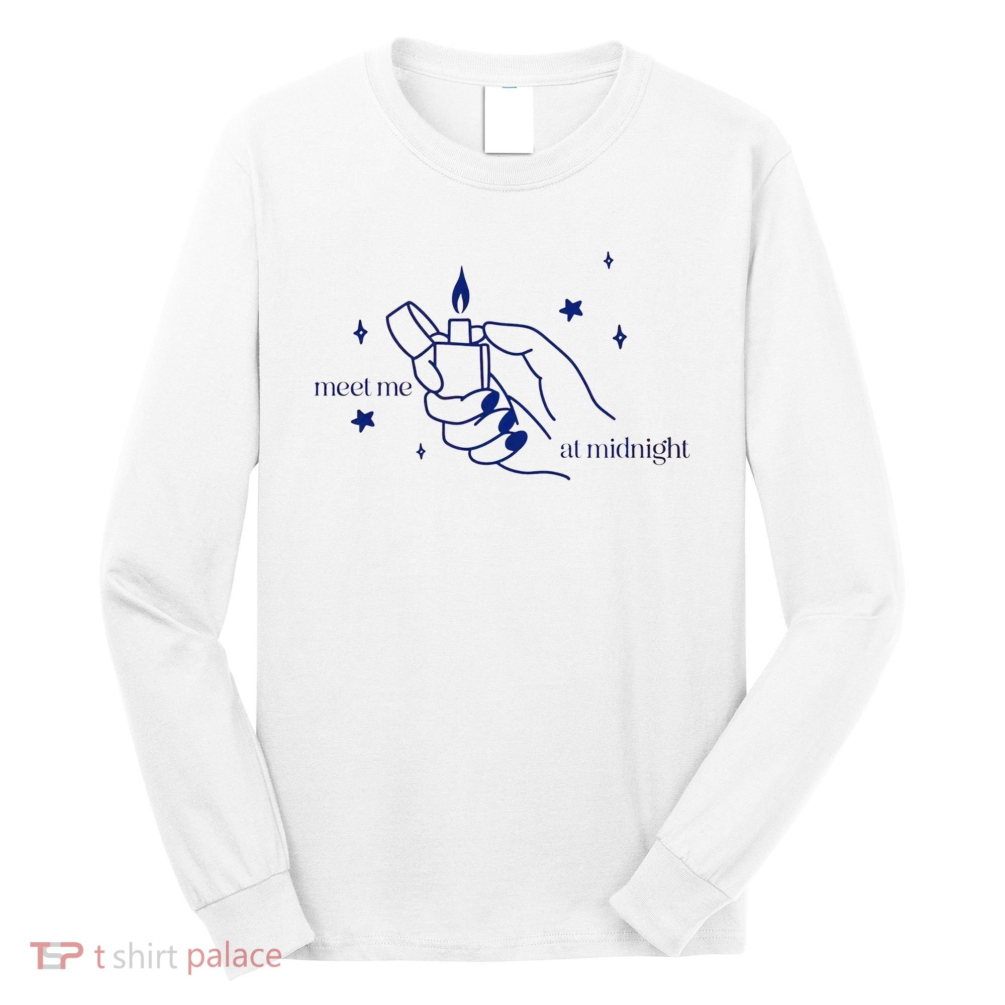 Meet Me At Midnight TS Lover Swiftie Trending Gift Idea Long Sleeve Shirt