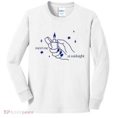 Meet Me At Midnight TS Lover Swiftie Trending Gift Idea Kids Long Sleeve Shirt
