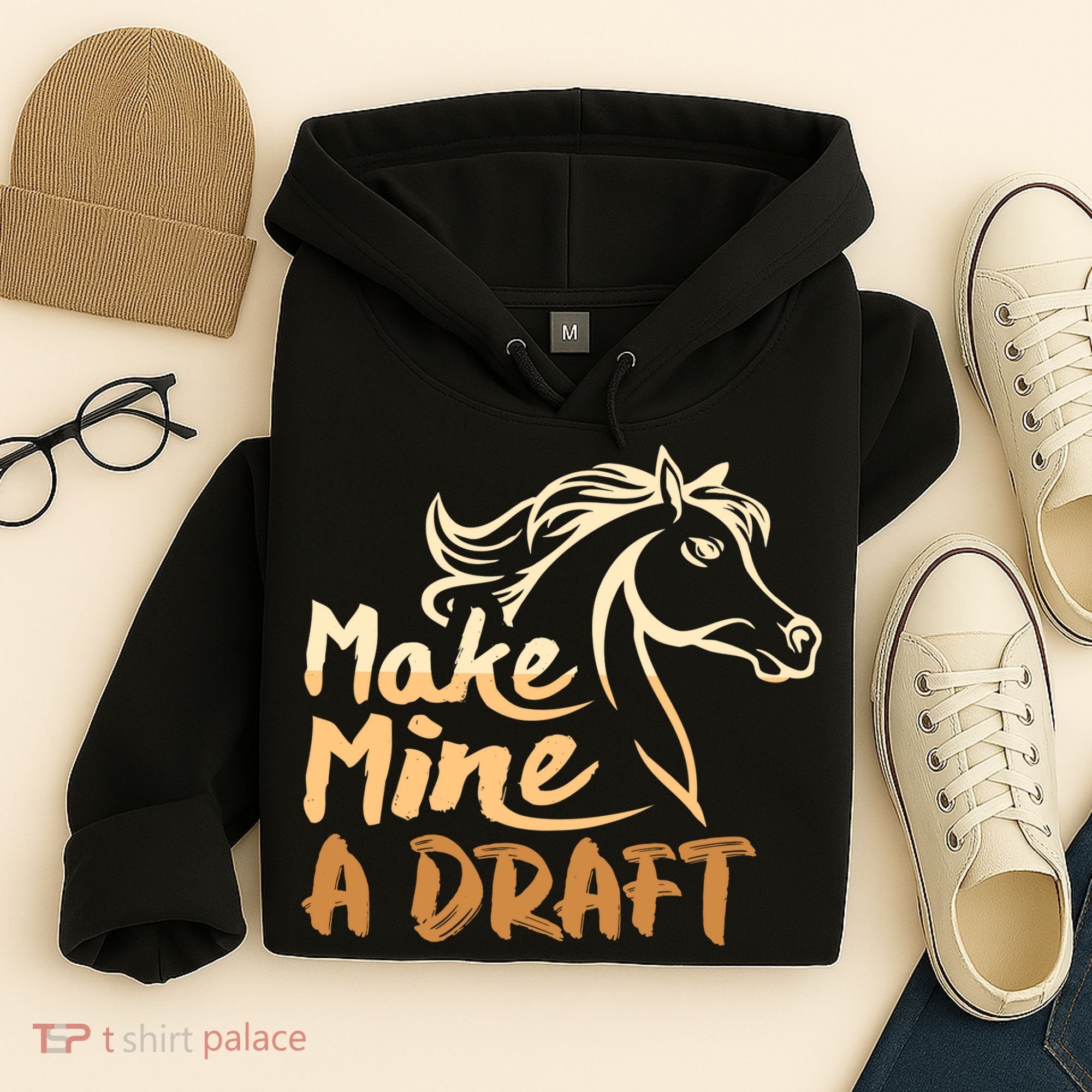 Make Mine A Draft Horse Lover Equestrian Funny Hoodie