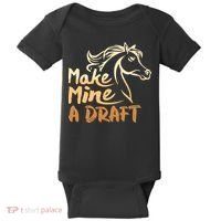 Make Mine A Draft Horse Lover Equestrian Funny Baby Bodysuit thumb 0