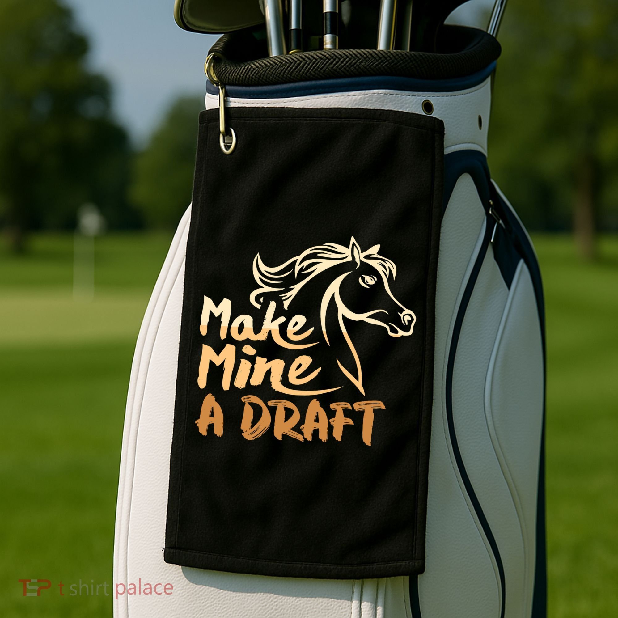 Make Mine A Draft Horse Lover Equestrian Funny Golf Towel