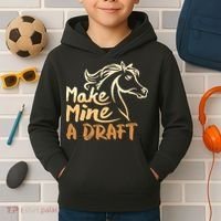 Make Mine A Draft Horse Lover Equestrian Funny Kids Hoodie thumb 2