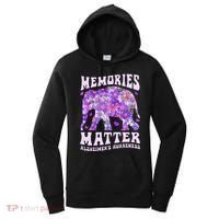 Memories Matter AlzheimerS Awareness Purple Elephant Flower Women's Hoodie thumb 0