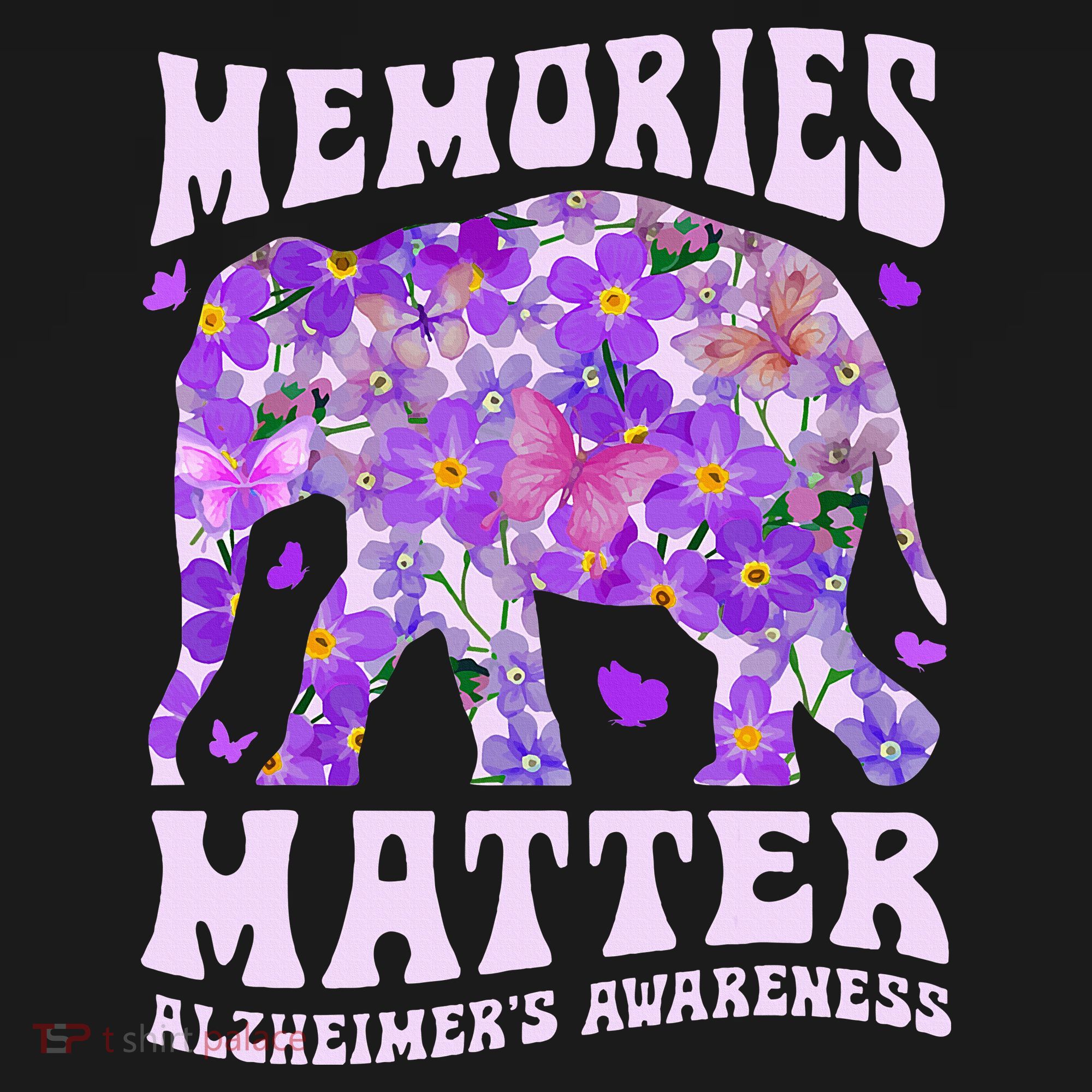 Memories Matter AlzheimerS Awareness Purple Elephant Flower Women's Hoodie