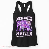 Memories Matter AlzheimerS Awareness Purple Elephant Flower Women's Tank Top thumb 0