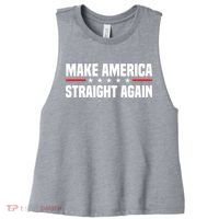 MASA Make America Straight Again Women's Racerback Cropped Tank thumb 0