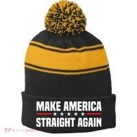 MASA Make America Straight Again Stripe Pom Pom Beanie thumb 0