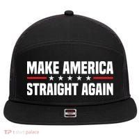 MASA Make America Straight Again 7 Panel Mesh Trucker Snapback Hat thumb 0
