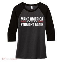 MASA Make America Straight Again Women's Tri-Blend 3/4-Sleeve Raglan Shirt thumb 0