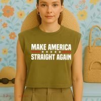 MASA Make America Straight Again Garment-Dyed Women's Muscle Tee thumb 4
