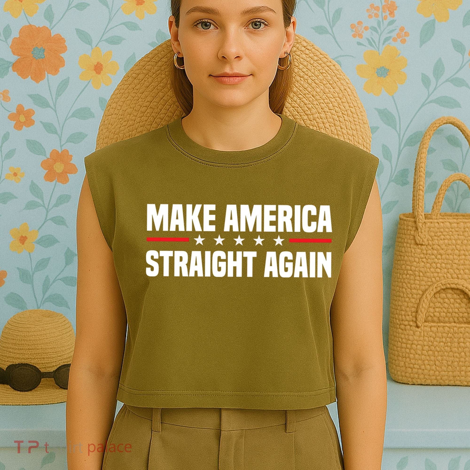 MASA Make America Straight Again Garment-Dyed Women's Muscle Tee