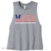 MASA Make America Straight Again Women's Racerback Cropped Tank thumb 0