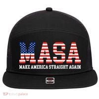 MASA Make America Straight Again 7 Panel Mesh Trucker Snapback Hat thumb 0