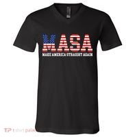 MASA Make America Straight Again V-Neck T-Shirt thumb 0