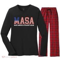MASA Make America Straight Again Women's Long Sleeve Flannel Pajama Set  thumb 0