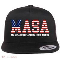 MASA Make America Straight Again Flat Bill Trucker Hat thumb 0