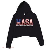 MASA Make America Straight Again Crop Fleece Hoodie thumb 0
