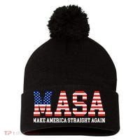 MASA Make America Straight Again Pom Pom 12in Knit Beanie thumb 0