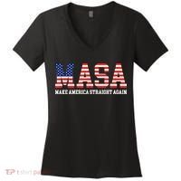 MASA Make America Straight Again Women's V-Neck T-Shirt thumb 0