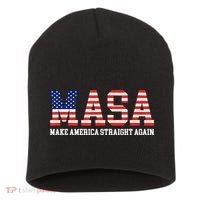 MASA Make America Straight Again Short Acrylic Beanie thumb 0