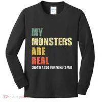 My Monsters Are Real Kids Long Sleeve Shirt thumb 0