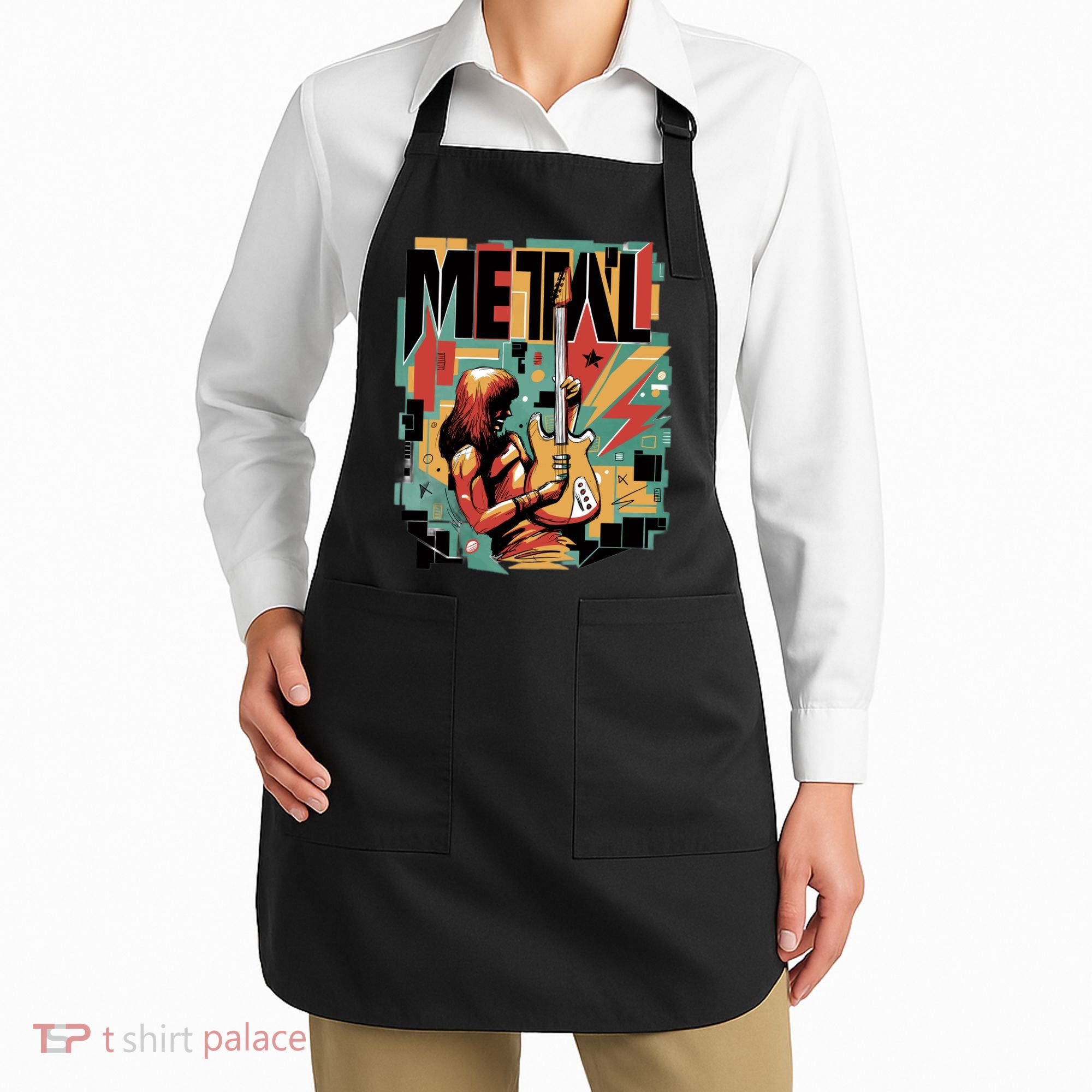 Metal Music Abstract Apron