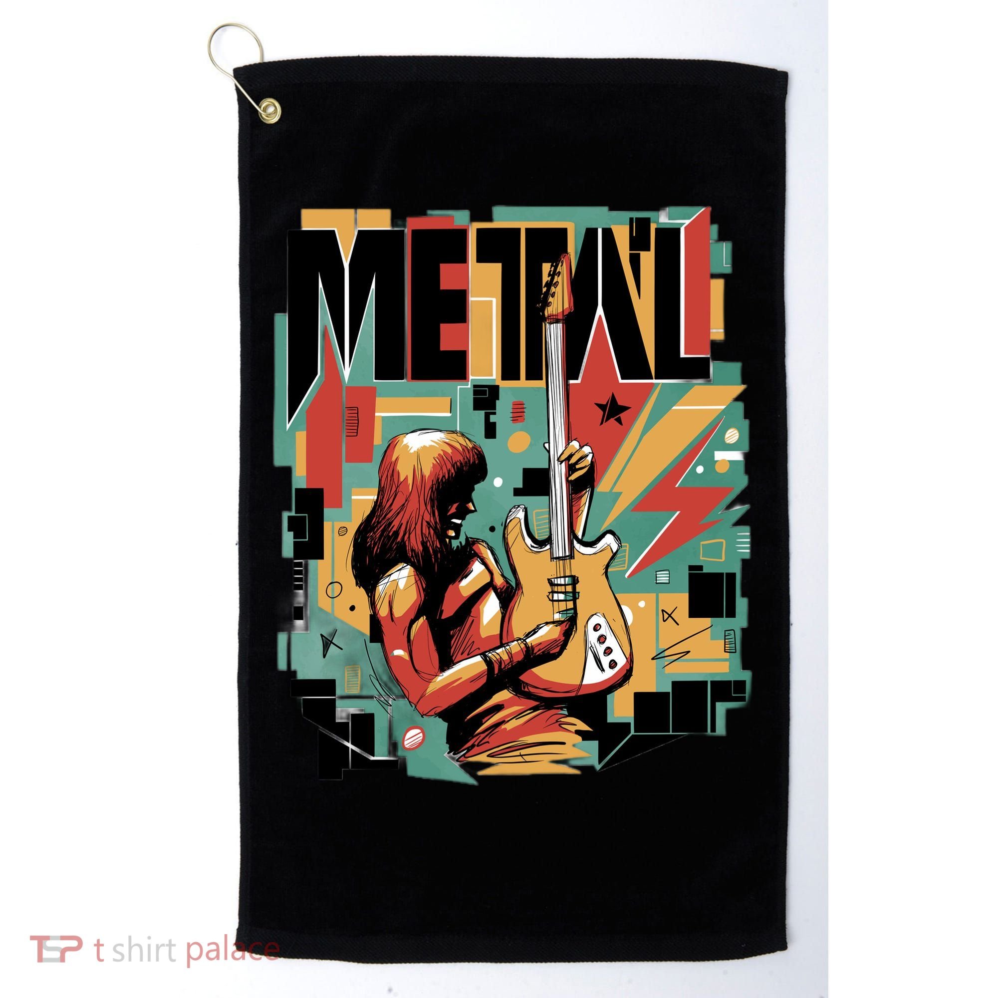 Metal Music Abstract Golf Towel