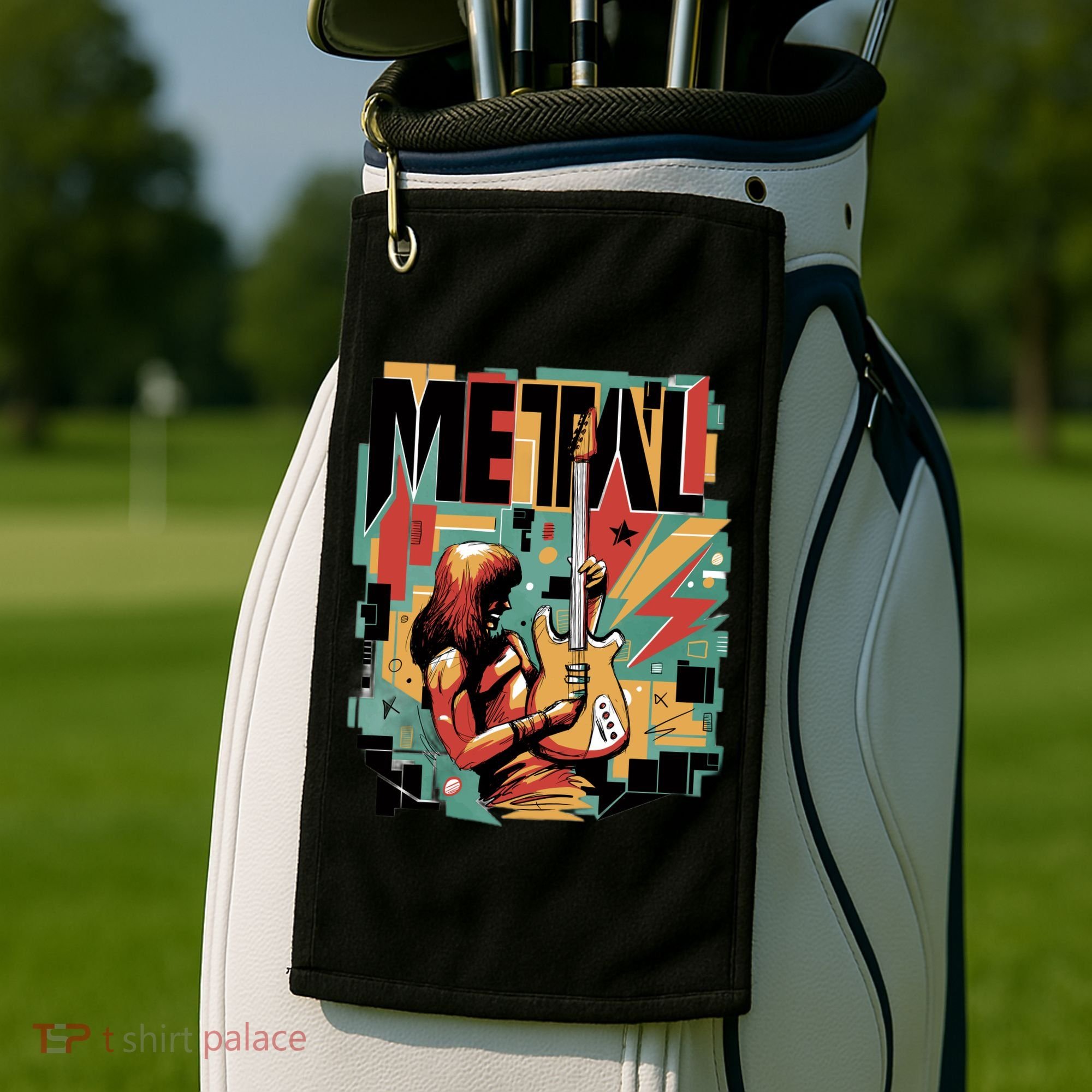 Metal Music Abstract Golf Towel
