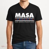 Masa Make America Straight Again V-Neck T-Shirt thumb 2