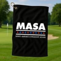 Masa Make America Straight Again Golf Towel thumb 1