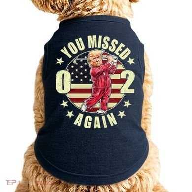 Missed Me Again Donald Trump Golfing Doggie Tank