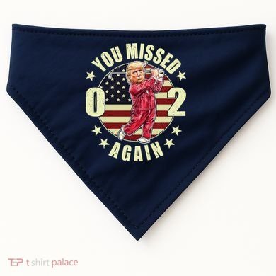 Missed Me Again Donald Trump Golfing USA-Made Doggie Bandana