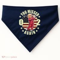 Missed Me Again Donald Trump Golfing USA-Made Doggie Bandana thumb 0