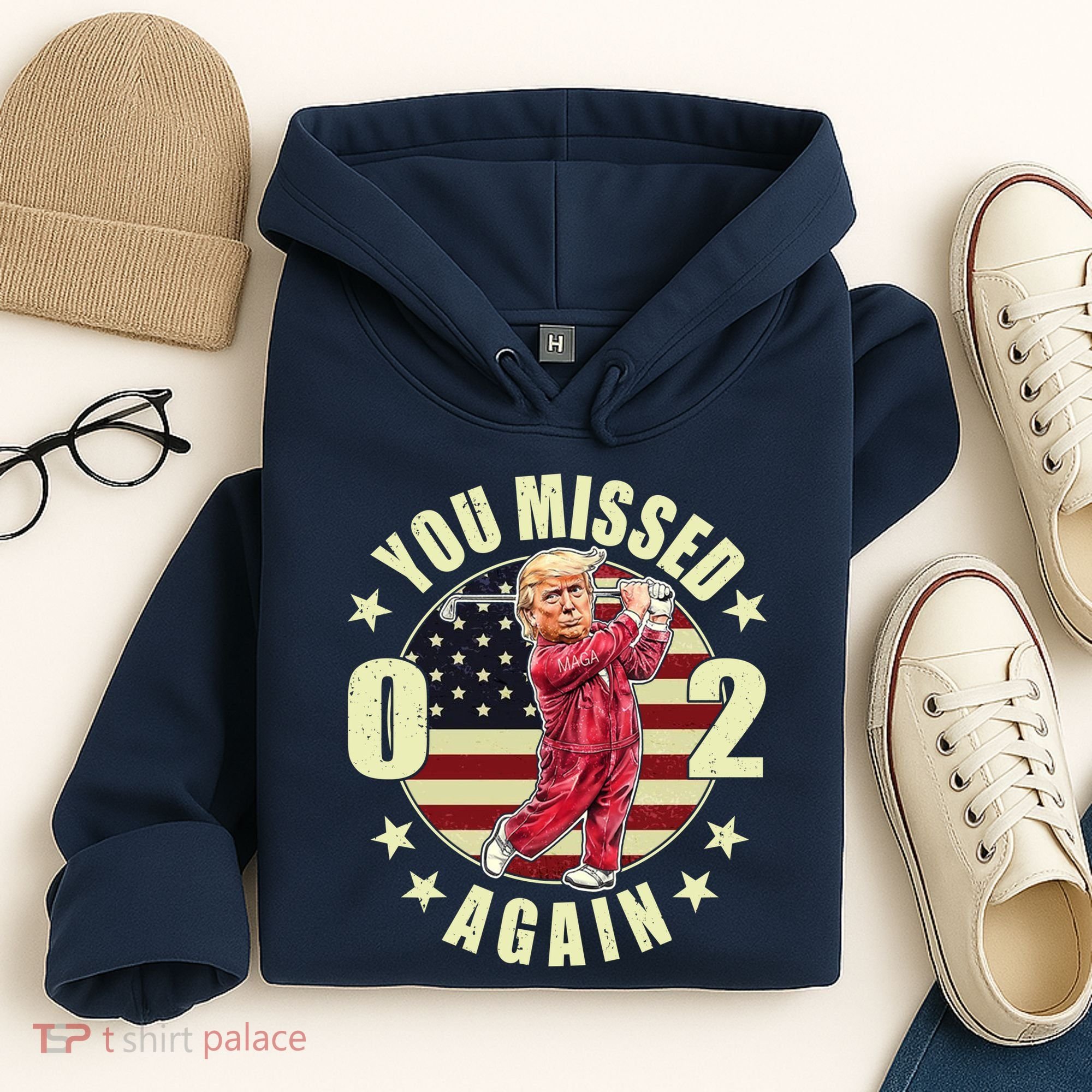 Missed Me Again Donald Trump Golfing Hoodie