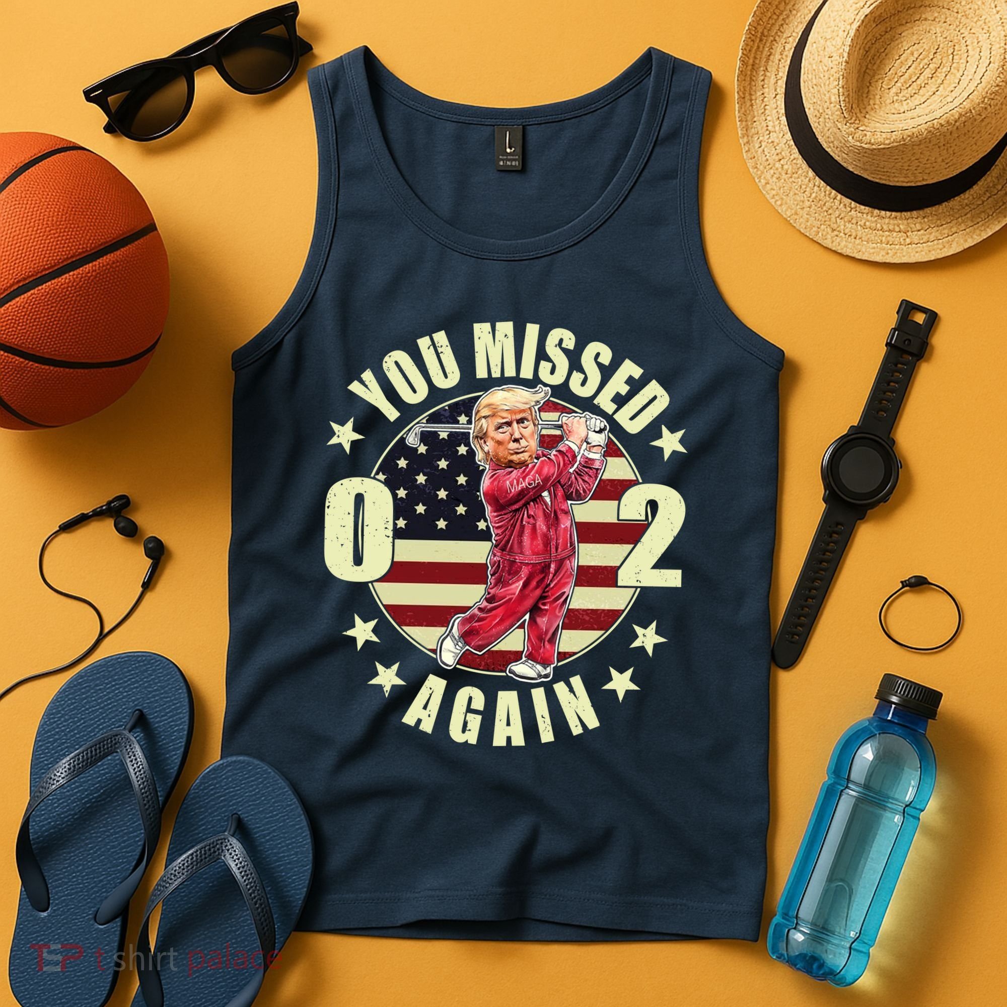 Missed Me Again Donald Trump Golfing Tank Top
