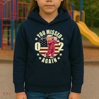 Missed Me Again Donald Trump Golfing Kids Hoodie thumb 3