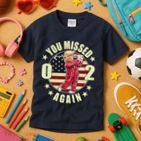 Missed Me Again Donald Trump Golfing Kids T-Shirt thumb 3