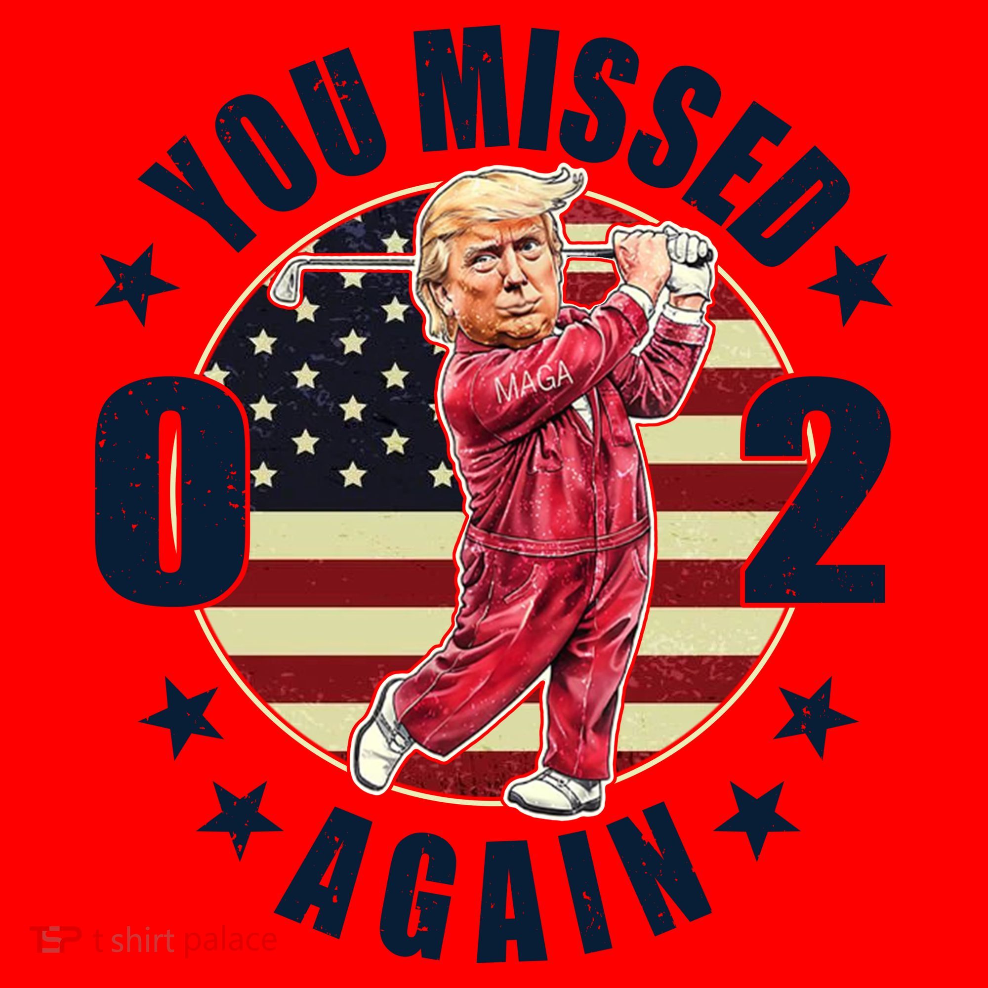 Missed Me Again Donald Trump Golfing Santa Hat