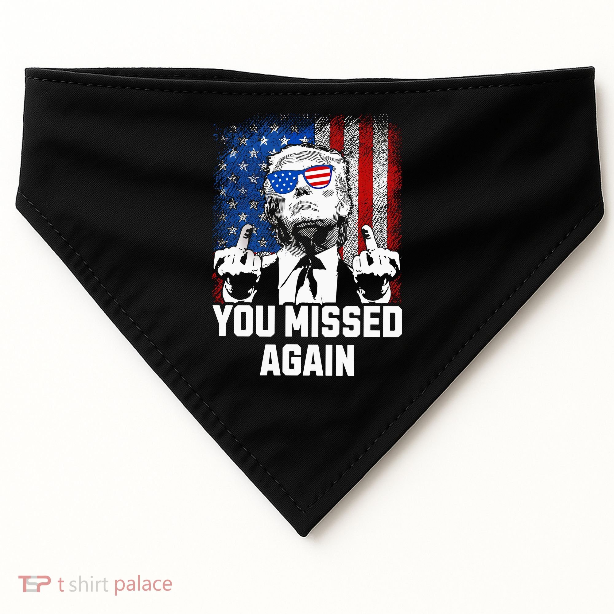Missed Me Again Trump Golfing Second Assassination Attempt USA-Made Doggie Bandana