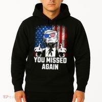 Missed Me Again Trump Golfing Second Assassination Attempt Hoodie thumb 2