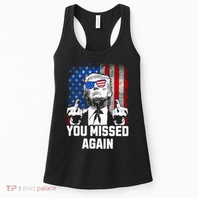 Missed Me Again Trump Golfing Second Assassination Attempt Women's Tank Top