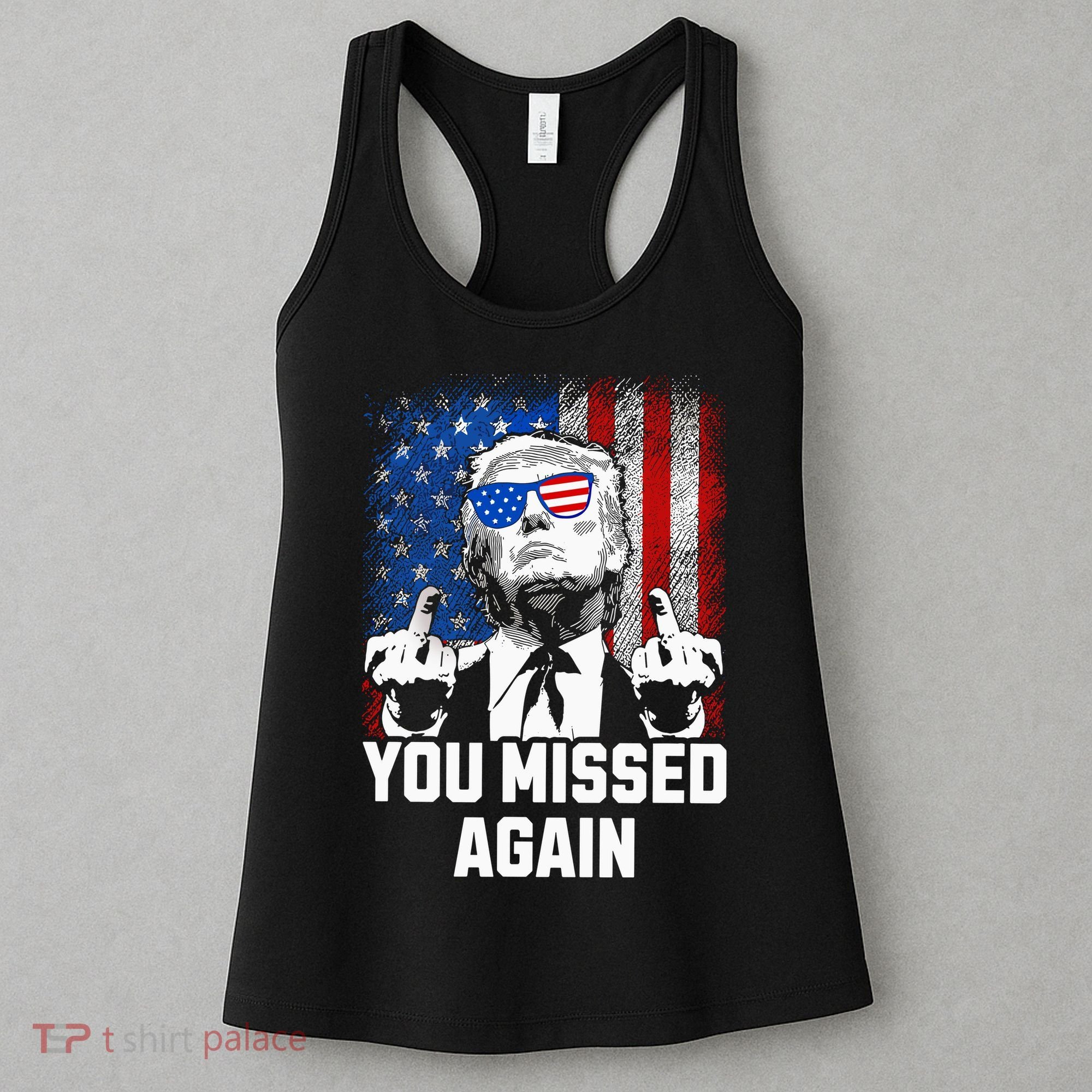 Missed Me Again Trump Golfing Second Assassination Attempt Women's Tank Top