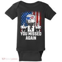 Missed Me Again Trump Golfing Second Assassination Attempt Baby Bodysuit thumb 0
