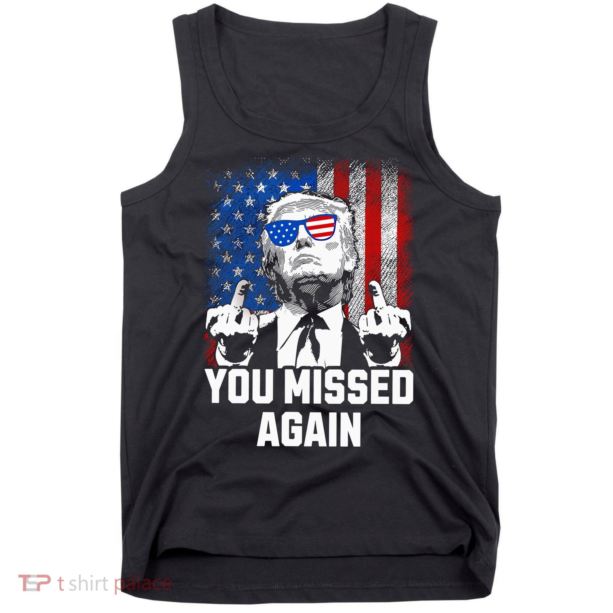 Missed Me Again Trump Golfing Second Assassination Attempt Tank Top