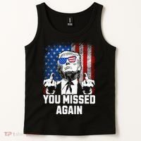 Missed Me Again Trump Golfing Second Assassination Attempt Tank Top thumb 2