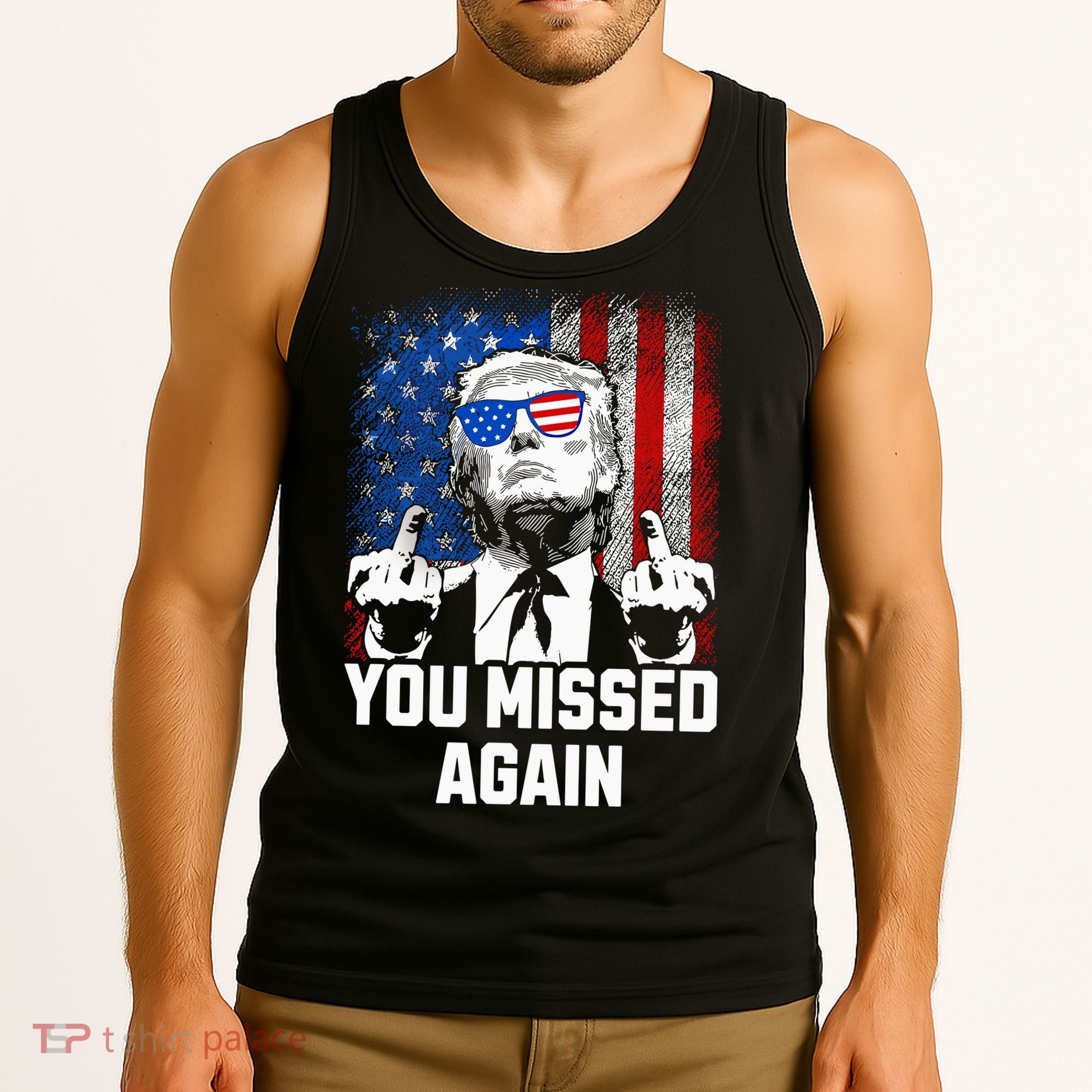 Missed Me Again Trump Golfing Second Assassination Attempt Tank Top