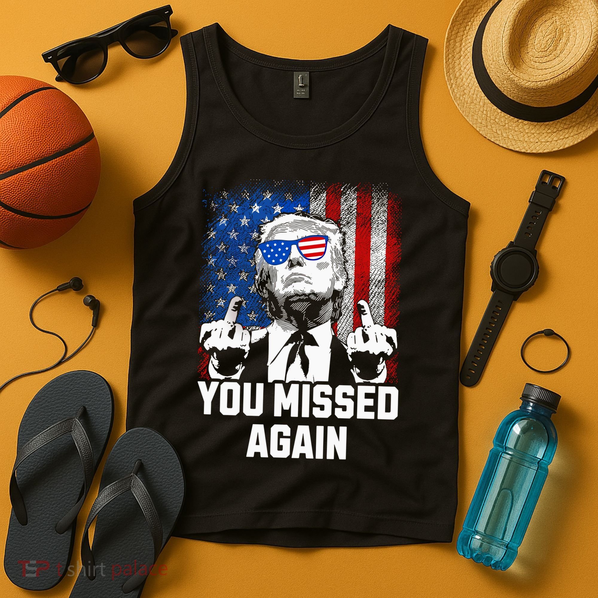 Missed Me Again Trump Golfing Second Assassination Attempt Tank Top
